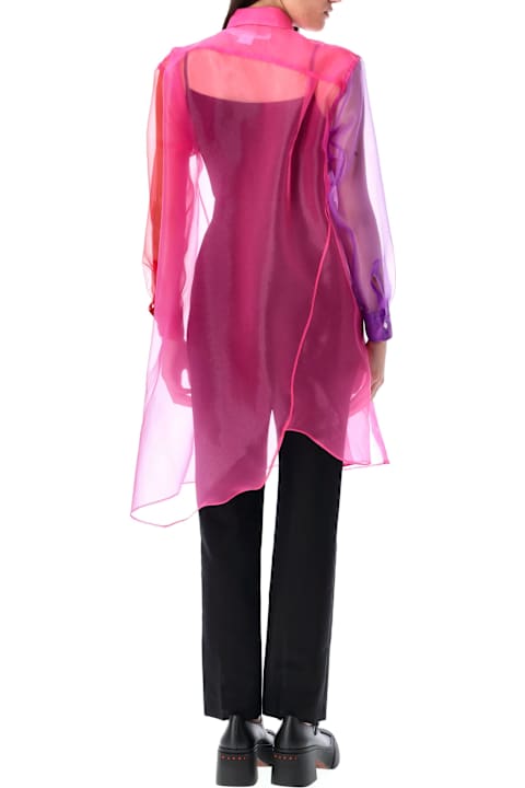 Fashion for Women Comme des Garçons Asymmetric Color Block Organza Shirt