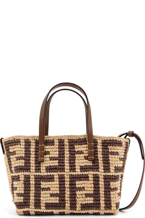 Fendi Raffia Mini Roll Shoulder Bag