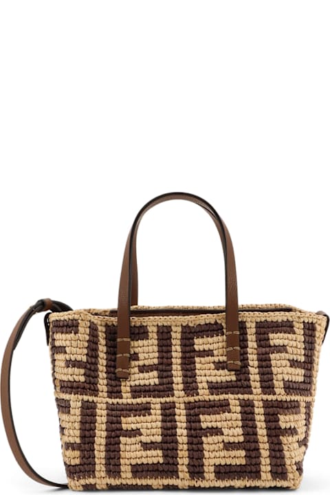 Fendi Raffia Mini Roll Shoulder Bag