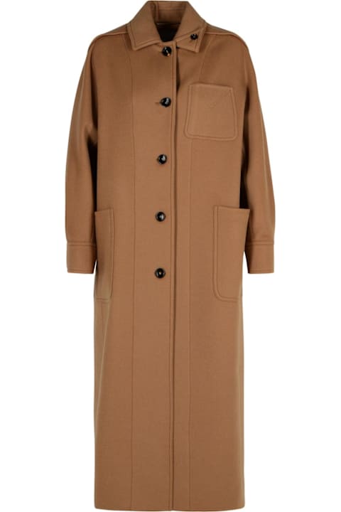 Fashion for Women Max Mara 'aldo' Brown Virgin Wool Coat